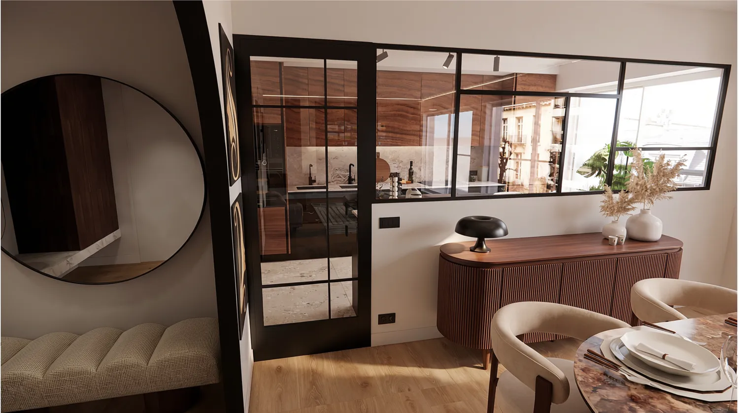 Intérieur cuisine et salle à manger conçu par Home Reflection