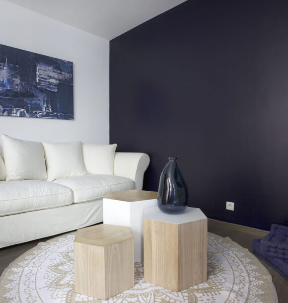 Decoration appartement vanves francois salon bleu blanche 1