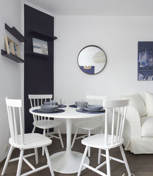 Decoration appartement vanves francois table blanche 1