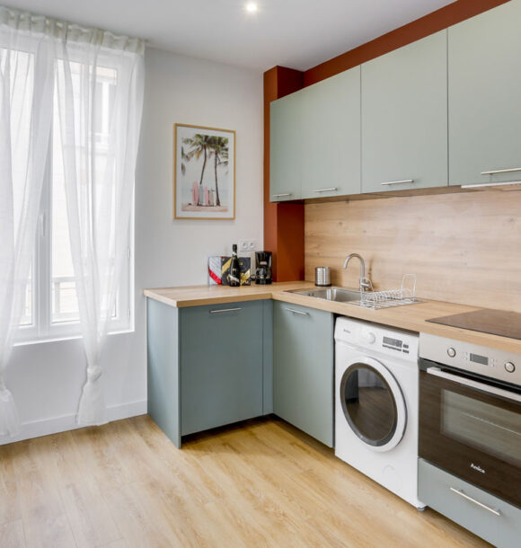 Decoration appartement st cloud cuisine verte 1