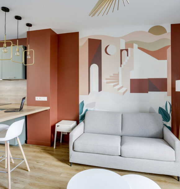 Decoration appartement st cloud yser salon terracota