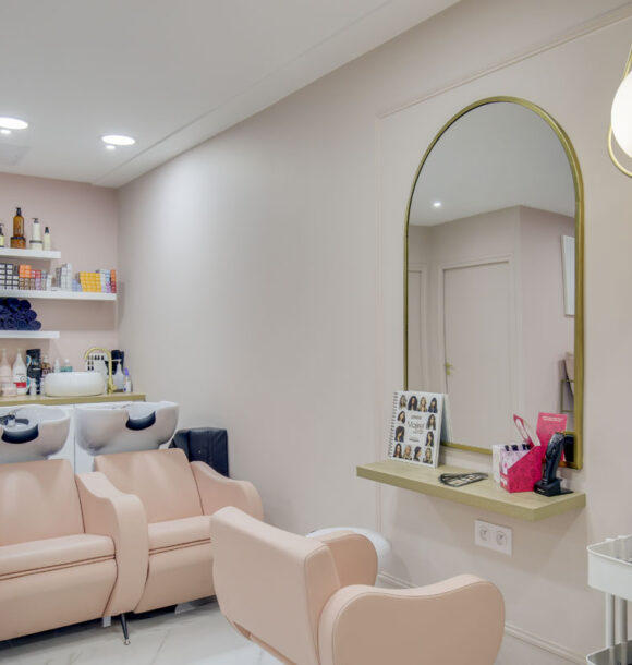 Decoration institut sannois coiffeur rose or 4