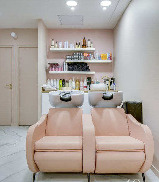 Decoration institut sannois coiffeur rose or 5