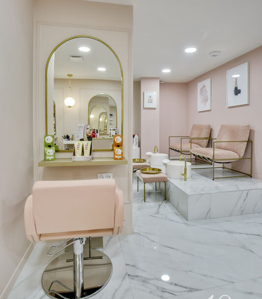 Decoration institut sannois coiffeur rose or 6