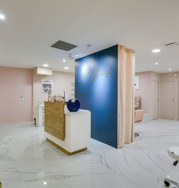 Decoration institut sannois comptoire rose bleu 5