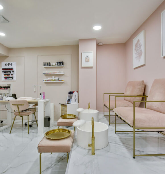 Decoration institut sannois pedicure manucure rose or 2