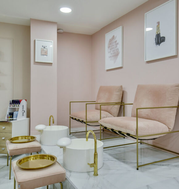Decoration institut sannois pedicure rose or 2