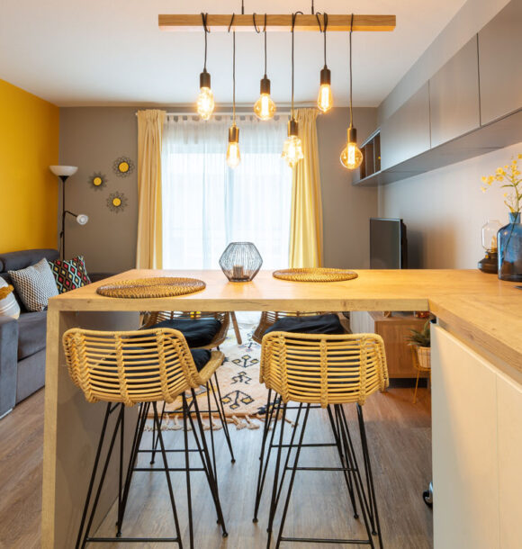 Decoration appartement asnière menil coin bar bois 1