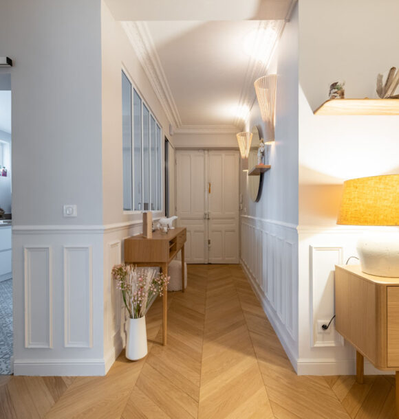 Decoration appartement enghein les bains entree cuisine couloir