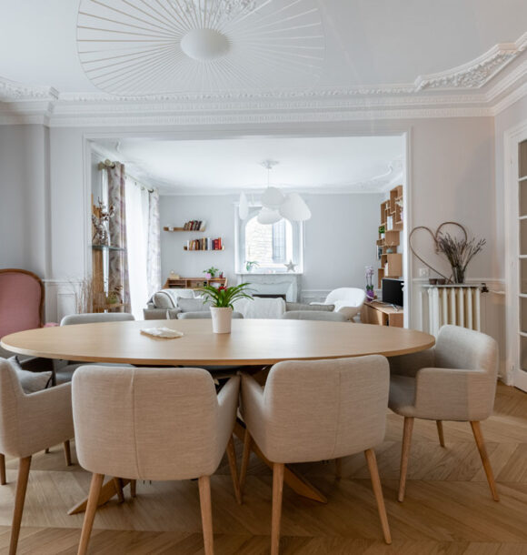 Decoration appartement enghein les bains salle a manger bois 1