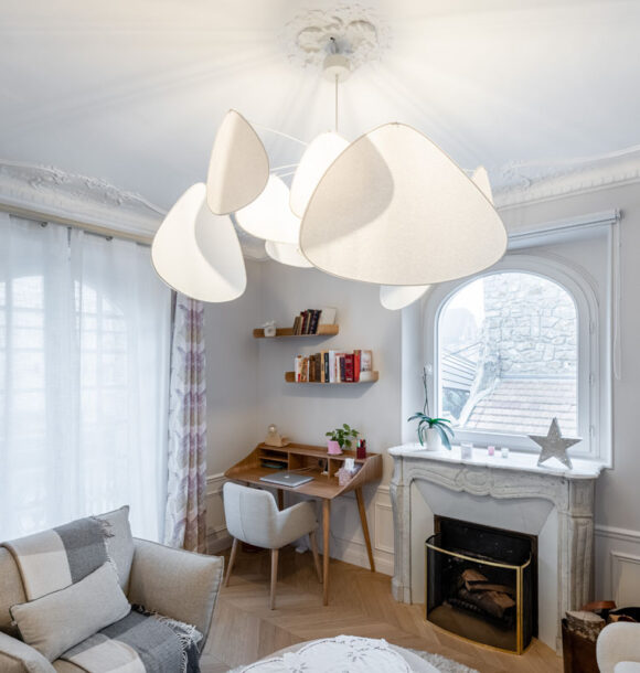 Decoration appartement enghein les bains salon coin bureau