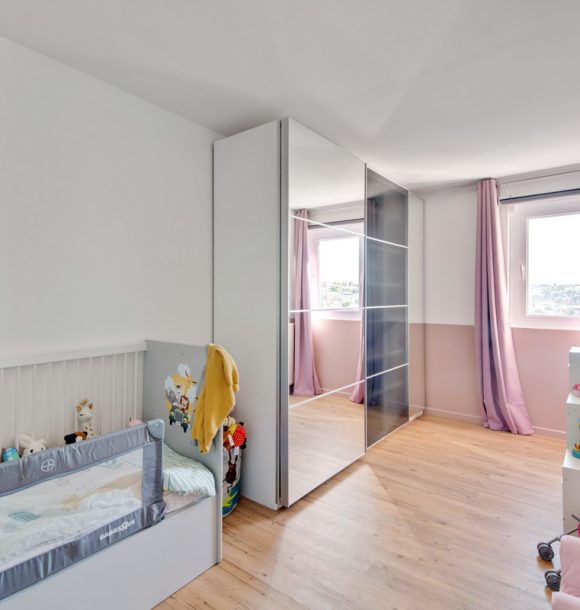 Renovation decoration appartement hauts de seine suresnes chambre bebe fillette rose