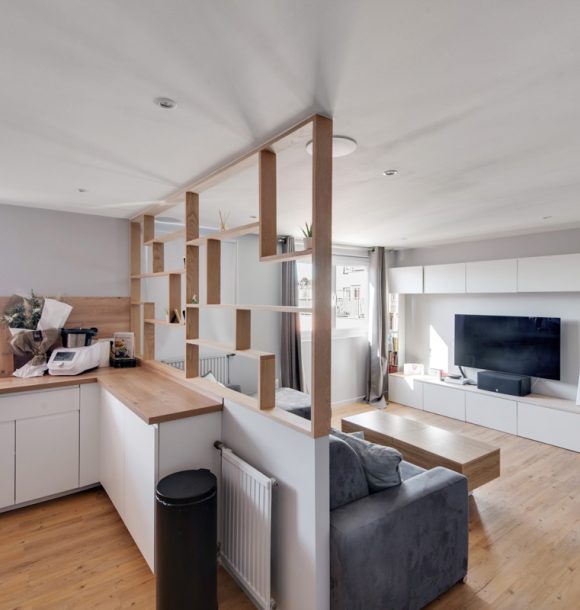 Renovation decoration appartement hauts de seine suresnes cuisine sejour claustra