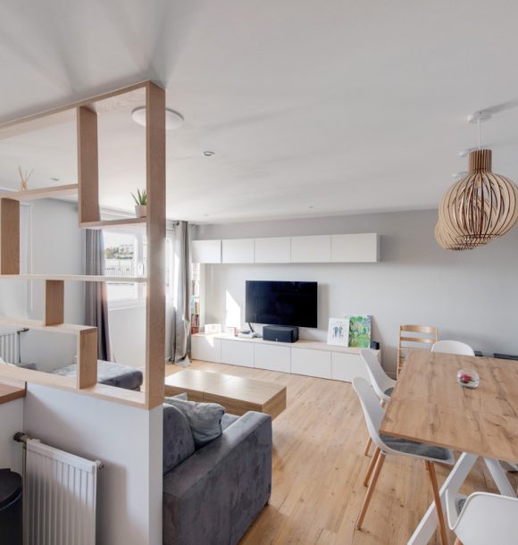 Renovation decoration appartement hauts de seine suresnes sejour claustra