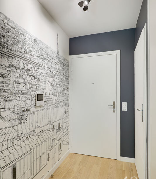 Decoration appartement st cloud entree papier peint panoramique